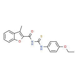 ChemSpider 2D Image | 1-(4-ETHOXYPHENYL)-3-(3-METHYL-1-BENZOFURAN-2-CARBONYL)THIOUREA | C19H18N2O3S