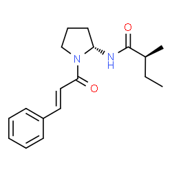 ChemSpider 2D Image | (2S)-2-Methyl-N-{(2R)-1-[(2E)-3-phenyl-2-propenoyl]-2-pyrrolidinyl}butanamide | C18H24N2O2