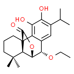 ChemSpider 2D Image | (6beta,7alpha)-7-Ethoxy-11,12-dihydroxy-6,20-epoxyabieta-8(14),9(11),12-trien-20-one | C22H30O5