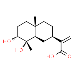 ChemSpider 2D Image | 2-[(2R,4aS,7R,8S,8aR)-7,8-Dihydroxy-4a,8-dimethyldecahydro-2-naphthalenyl]acrylic acid | C15H24O4