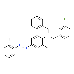 ChemSpider 2D Image | N-Benzyl-N-(3-fluorobenzyl)-2-methyl-4-[(E)-(2-methylphenyl)diazenyl]aniline | C28H26FN3