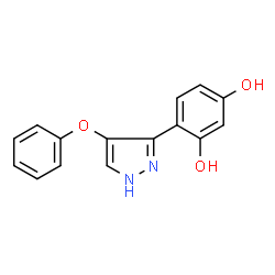 ChemSpider 2D Image | 4-(4-Phenoxy-1H-pyrazol-3-yl)-1,3-benzenediol | C15H12N2O3