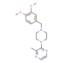 ChemSpider 2D Image | 2-[4-(3,4-Dimethoxybenzyl)-1-piperazinyl]-3-methylpyrazine | C18H24N4O2