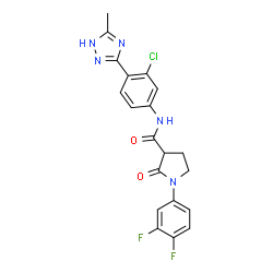 ChemSpider 2D Image | N-[3-Chloro-4-(5-methyl-1H-1,2,4-triazol-3-yl)phenyl]-1-(3,4-difluorophenyl)-2-oxo-3-pyrrolidinecarboxamide | C20H16ClF2N5O2