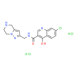 ChemSpider 2D Image | 7-Chloro-4-hydroxy-N-(4,5,6,7-tetrahydropyrazolo[1,5-a]pyrazin-2-ylmethyl)-3-quinolinecarboxamide dihydrochloride | C17H18Cl3N5O2