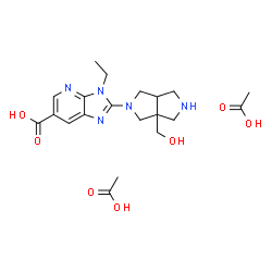 ChemSpider 2D Image | 3-Ethyl-2-[3a-(hydroxymethyl)hexahydropyrrolo[3,4-c]pyrrol-2(1H)-yl]-3H-imidazo[4,5-b]pyridine-6-carboxylic acid acetate (1:2) | C20H29N5O7