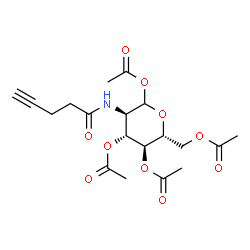 ChemSpider 2D Image | 1,3,4,6-Tetra-O-acetyl-2-deoxy-2-(4-pentynoylamino)-D-glucopyranose | C19H25NO10