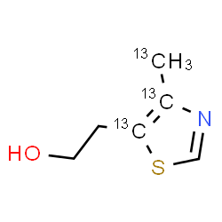 ChemSpider 2D Image | 2-[4-(~13~C)Methyl(4,5-~13~C_2_)-1,3-thiazol-5-yl]ethanol | C313C3H9NOS