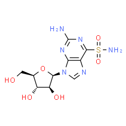 ChemSpider 2D Image | 2-Amino-9-(beta-D-arabinofuranosyl)-9H-purine-6-sulfonamide | C10H14N6O6S