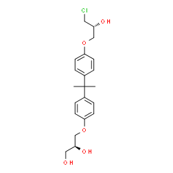 ChemSpider 2D Image | (2S)-3-[4-(2-{4-[(2R)-3-Chloro-2-hydroxypropoxy]phenyl}-2-propanyl)phenoxy]-1,2-propanediol | C21H27ClO5