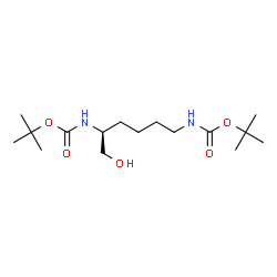 ChemSpider 2D Image | Carbamic acid, [(1S)-1-(hydroxymethyl)-1,5-pentanediyl]bis-, bis(1,1-dimethylethyl) ester | C16H32N2O5