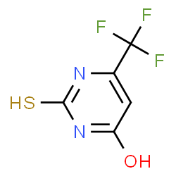 ChemSpider 2D Image | 2-sulfanyl-6-(trifluoromethyl)pyrimidin-4-ol | C5H3F3N2OS