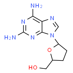 ChemSpider 2D Image | [5-(2,6-Diamino-9H-purin-9-yl)tetrahydro-2-furanyl]methanol | C10H14N6O2