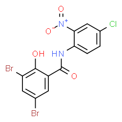 ChemSpider 2D Image | 3,5-Dibromo-N-(4-chloro-2-nitrophenyl)-2-hydroxybenzamide | C13H7Br2ClN2O4