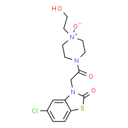 ChemSpider 2D Image | 5-Chloro-3-{2-[4-(2-hydroxyethyl)-4-oxido-1-piperazinyl]-2-oxoethyl}-1,3-benzothiazol-2(3H)-one | C15H18ClN3O4S