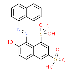 ChemSpider 2D Image | 7-hydroxy-8-(1-naphthyldiazenyl)-1,3-naphthalenedisulfonic acid | C20H14N2O7S2