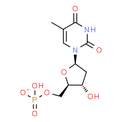 ChemSpider 2D Image | 5'-O-(Hydroxyphosphinato)thymidine | C10H14N2O8P