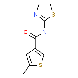 ChemSpider 2D Image | N-(4,5-Dihydro-1,3-thiazol-2-yl)-5-methyl-3-thiophenecarboxamide | C9H10N2OS2