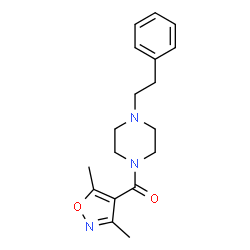 ChemSpider 2D Image | (3,5-Dimethyl-1,2-oxazol-4-yl)[4-(2-phenylethyl)-1-piperazinyl]methanone | C18H23N3O2