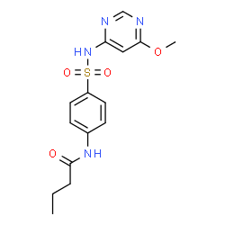 ChemSpider 2D Image | N-{4-[(6-Methoxy-4-pyrimidinyl)sulfamoyl]phenyl}butanamide | C15H18N4O4S