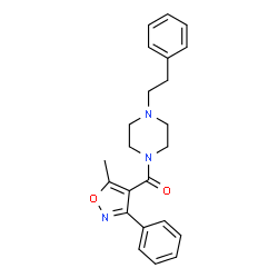ChemSpider 2D Image | (5-Methyl-3-phenyl-4-isoxazolyl)[4-(2-phenylethyl)-1-piperazinyl]methanone | C23H25N3O2