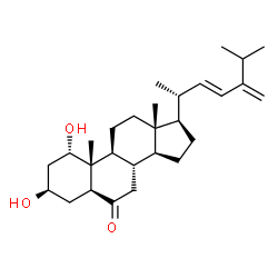 ChemSpider 2D Image | (1alpha,3beta,5alpha,22E)-1,3-Dihydroxyergosta-22,24(28)-dien-6-one | C28H44O3