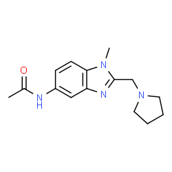 ChemSpider 2D Image | N-[1-Methyl-2-(1-pyrrolidinylmethyl)-1H-benzimidazol-5-yl]acetamide | C15H20N4O