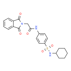 ChemSpider 2D Image | N-[4-(Cyclohexylsulfamoyl)phenyl]-2-(1,3-dioxo-1,3-dihydro-2H-isoindol-2-yl)acetamide | C22H23N3O5S