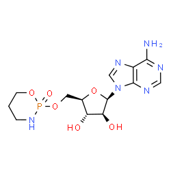 ChemSpider 2D Image | 9-[5-O-(2-Oxido-1,3,2-oxazaphosphinan-2-yl)-beta-D-arabinofuranosyl]-9H-purin-6-amine | C13H19N6O6P