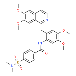 ChemSpider 2D Image | N-{2-[(6,7-Dimethoxy-1-isoquinolinyl)methyl]-4,5-dimethoxyphenyl}-4-(dimethylsulfamoyl)benzamide | C29H31N3O7S