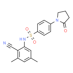 ChemSpider 2D Image | N-(2-Cyano-3,5-dimethylphenyl)-4-(2-oxo-1-pyrrolidinyl)benzenesulfonamide | C19H19N3O3S