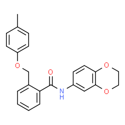 ChemSpider 2D Image | N-(2,3-Dihydro-1,4-benzodioxin-6-yl)-2-[(4-methylphenoxy)methyl]benzamide | C23H21NO4