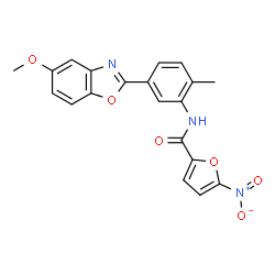 ChemSpider 2D Image | N-[5-(5-Methoxy-1,3-benzoxazol-2-yl)-2-methylphenyl]-5-nitro-2-furamide | C20H15N3O6