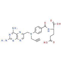 ChemSpider 2D Image | N-(4-{[(2,4-Diamino-6-pteridinyl)methyl](2-propyn-1-yl)amino}benzoyl)glutamic acid | C22H22N8O5
