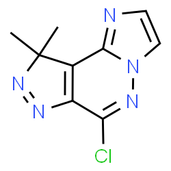 ChemSpider 2D Image | 6-Chloro-9,9-dimethyl-9H-imidazo[1,2-b]pyrazolo[4,3-d]pyridazine | C9H8ClN5