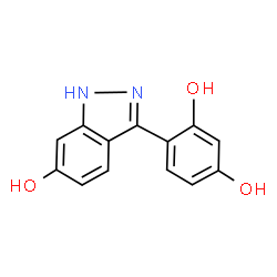 ChemSpider 2D Image | 4-(6-Hydroxy-1H-indazol-3-yl)-1,3-benzenediol | C13H10N2O3