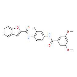 ChemSpider 2D Image | N-{4-[(3,5-Dimethoxybenzoyl)amino]-2-methylphenyl}-1-benzofuran-2-carboxamide | C25H22N2O5