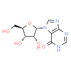 ChemSpider 2D Image | 7-(alpha-D-Ribofuranosyl)-1,7-dihydro-6H-purin-6-one | C10H12N4O5