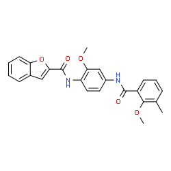 ChemSpider 2D Image | N-{2-Methoxy-4-[(2-methoxy-3-methylbenzoyl)amino]phenyl}-1-benzofuran-2-carboxamide | C25H22N2O5