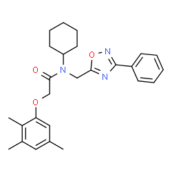 ChemSpider 2D Image | N-Cyclohexyl-N-[(3-phenyl-1,2,4-oxadiazol-5-yl)methyl]-2-(2,3,5-trimethylphenoxy)acetamide | C26H31N3O3