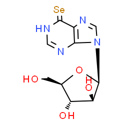 ChemSpider 2D Image | 9-(beta-D-Arabinofuranosyl)-1,9-dihydro-6H-purine-6-selone | C10H12N4O4Se