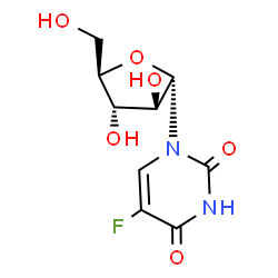 ChemSpider 2D Image | 1-(alpha-D-Arabinofuranosyl)-5-fluoro-2,4(1H,3H)-pyrimidinedione | C9H11FN2O6
