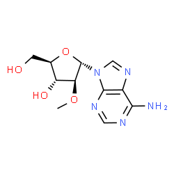 ChemSpider 2D Image | 9-(2-O-Methyl-alpha-D-arabinofuranosyl)-9H-purin-6-amine | C11H15N5O4