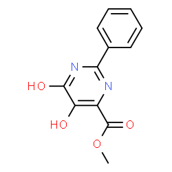 ChemSpider 2D Image | Methyl 5,6-dihydroxy-2-phenylpyrimidine-4-carboxylate | C12H10N2O4