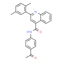 ChemSpider 2D Image | N-(4-Acetylphenyl)-2-(2,5-dimethylphenyl)-4-quinolinecarboxamide | C26H22N2O2