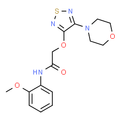 ChemSpider 2D Image | N-(2-Methoxyphenyl)-2-{[4-(4-morpholinyl)-1,2,5-thiadiazol-3-yl]oxy}acetamide | C15H18N4O4S