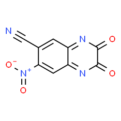 ChemSpider 2D Image | 7-Nitro-2,3-dioxo-2,3-dihydro-6-quinoxalinecarbonitrile | C9H2N4O4