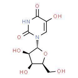 ChemSpider 2D Image | 5-Hydroxy-1-(alpha-L-lyxofuranosyl)-2,4(1H,3H)-pyrimidinedione | C9H12N2O7