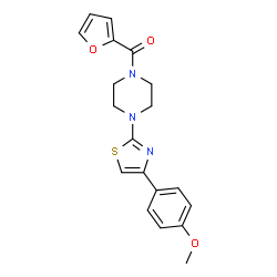 ChemSpider 2D Image | (Furan-2-yl)[4-[4-(4-methoxyphenyl)thiazol-2-yl]piperazin-1-yl]methanone | C19H19N3O3S