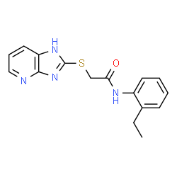 ChemSpider 2D Image | N-(2-Ethylphenyl)-2-(1H-imidazo[4,5-b]pyridin-2-ylsulfanyl)acetamide | C16H16N4OS